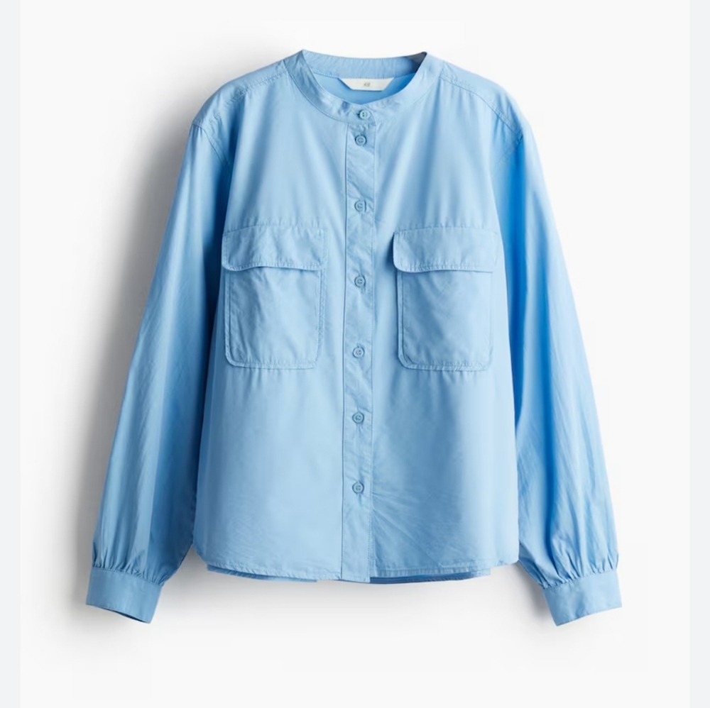 H&M Light Blue Utility Shirt Jacket